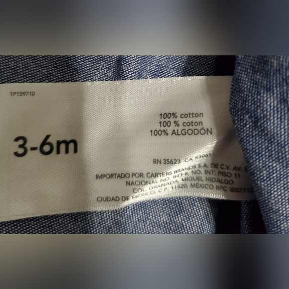 Carter's Child of Mine 2Pc Blue Floral Top & Bloomers Set Size 3-6Months - Picture 10 of 11